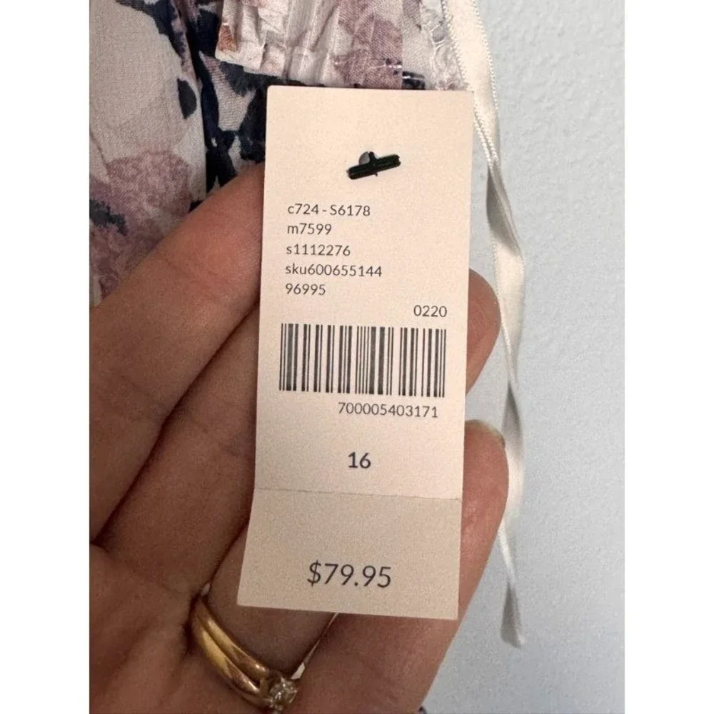 Lane Bryant Dress Women's 16 Beige Floral Prairie Romantic Garden Party Bohemian - Picture 9 of 16